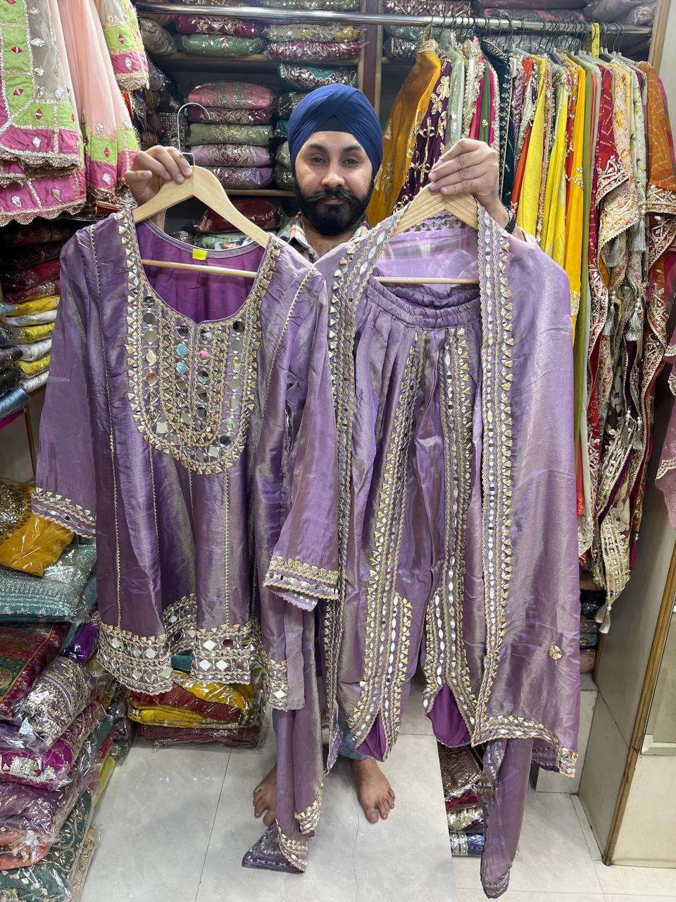 Mirror and Gotta patti Beautiful Dhoti Suits