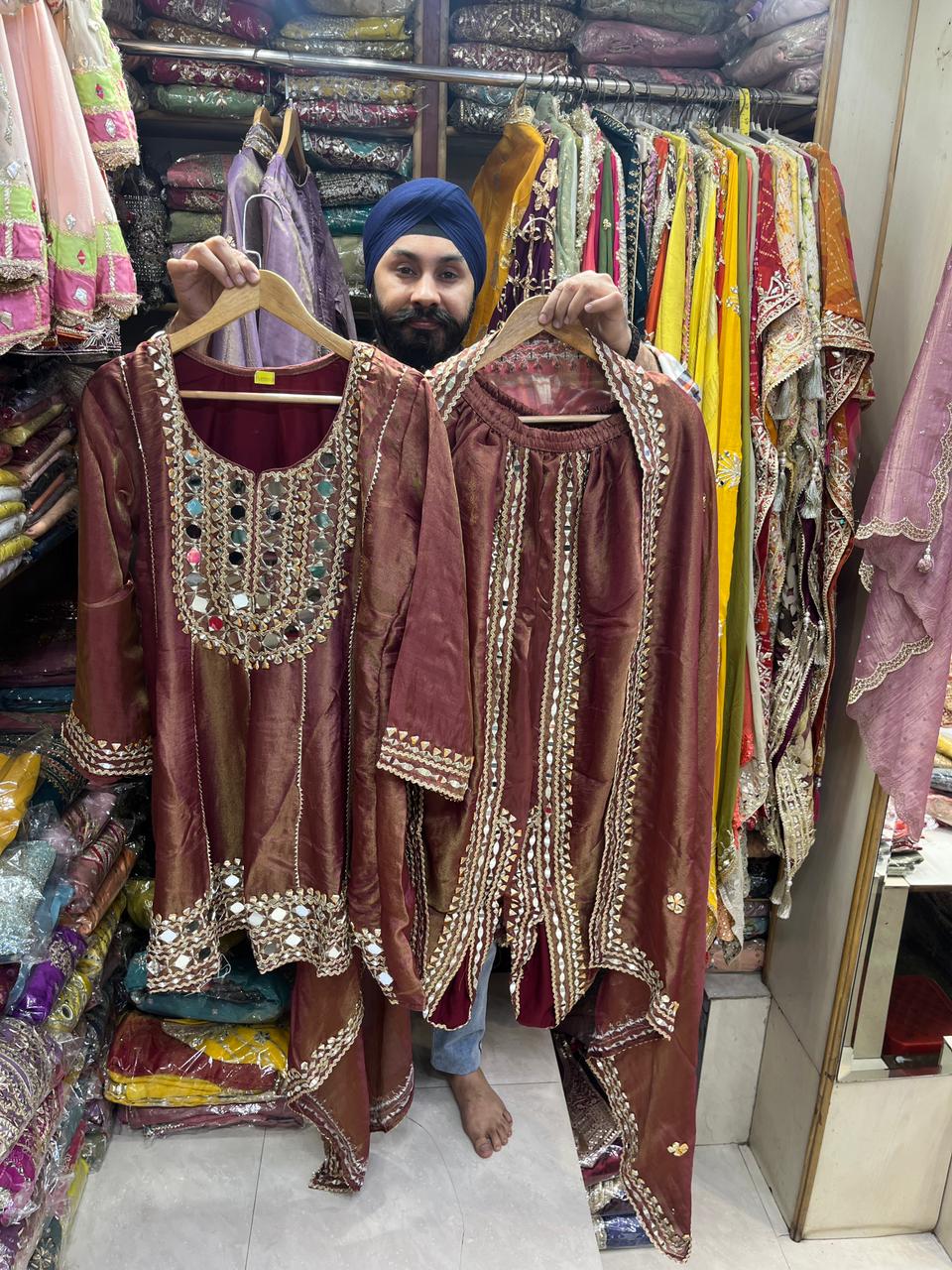 Mirror and Gotta patti Beautiful Dhoti Suits