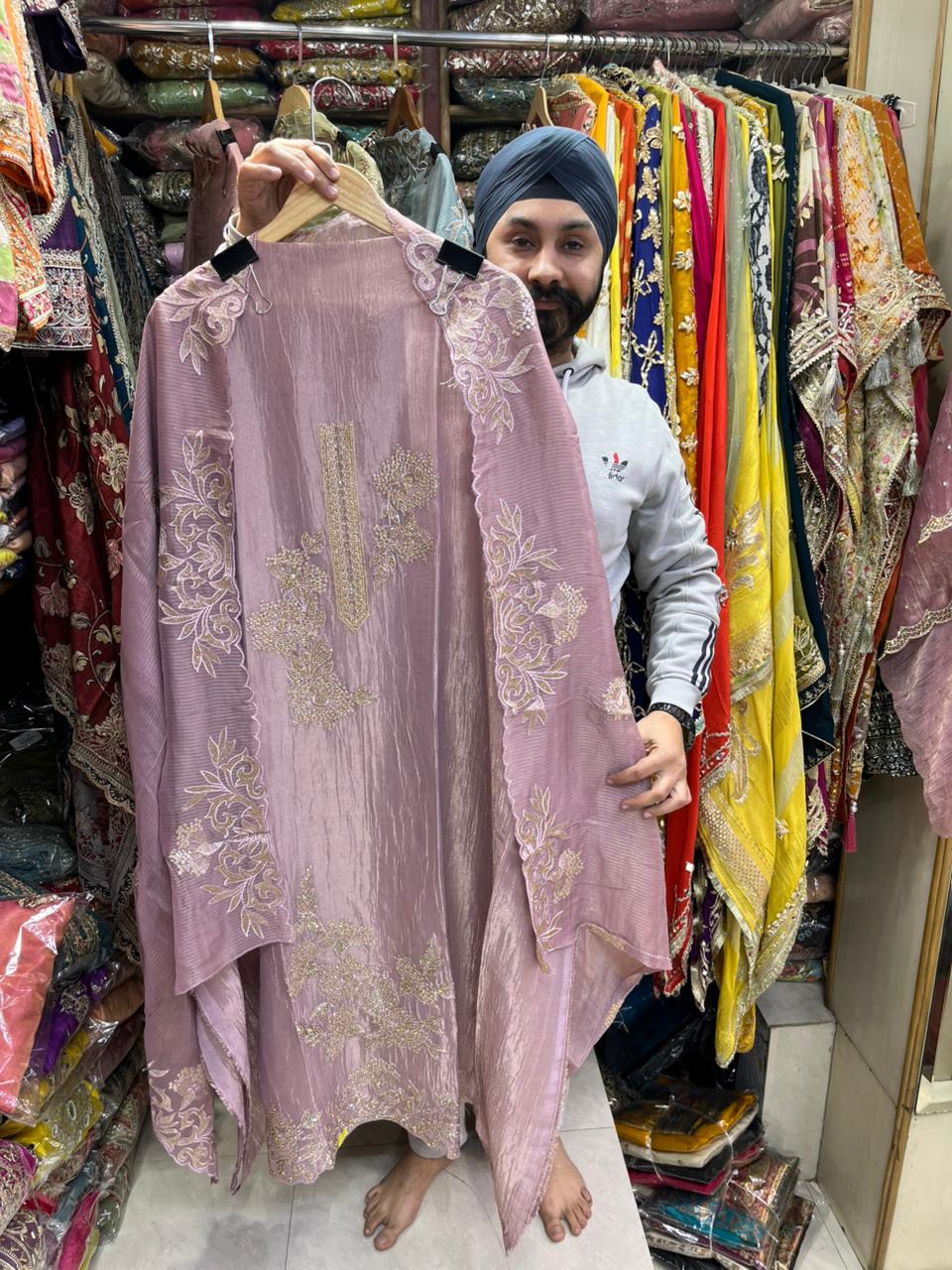 Crushed Shimmer Unstitched Suits