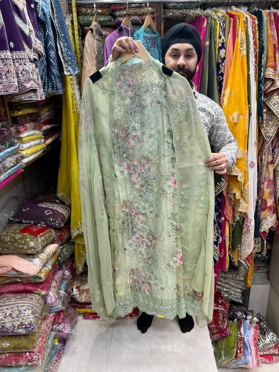 Pure Organza Pakistani Nalki Thread Work Suits