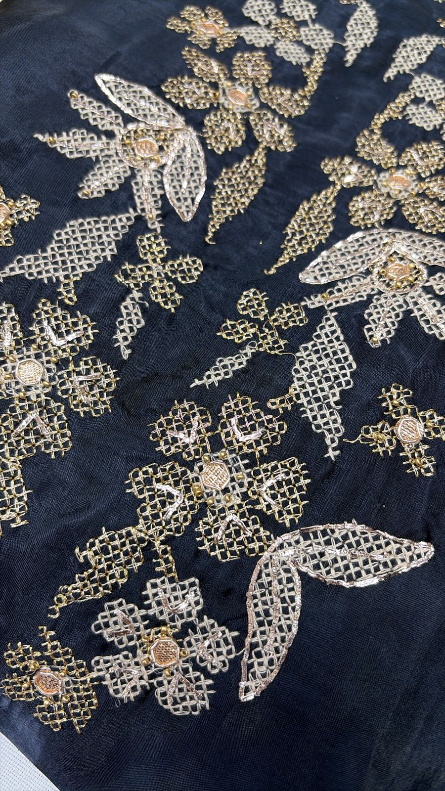 Gajji Silk Unstitched with Beautiful Embroidered Neck