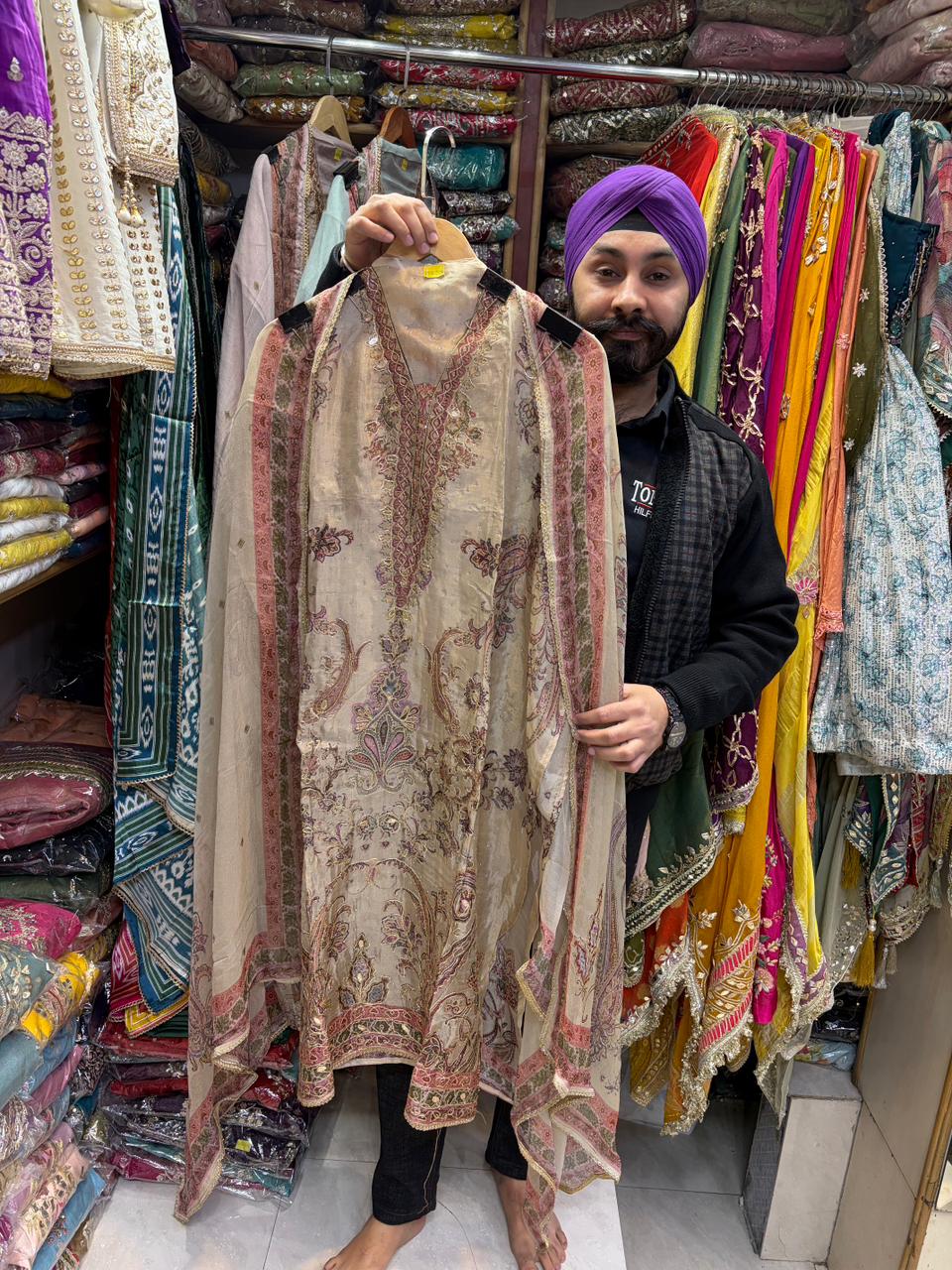 Soft Organza Silk Pakistani Floral Suits