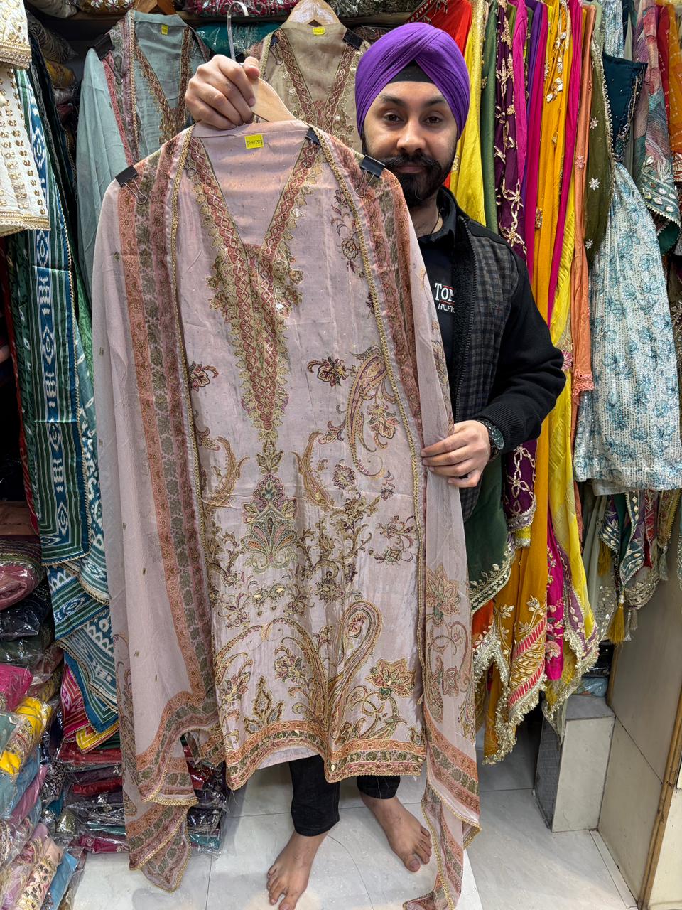 Soft Organza Silk Pakistani Floral Suits