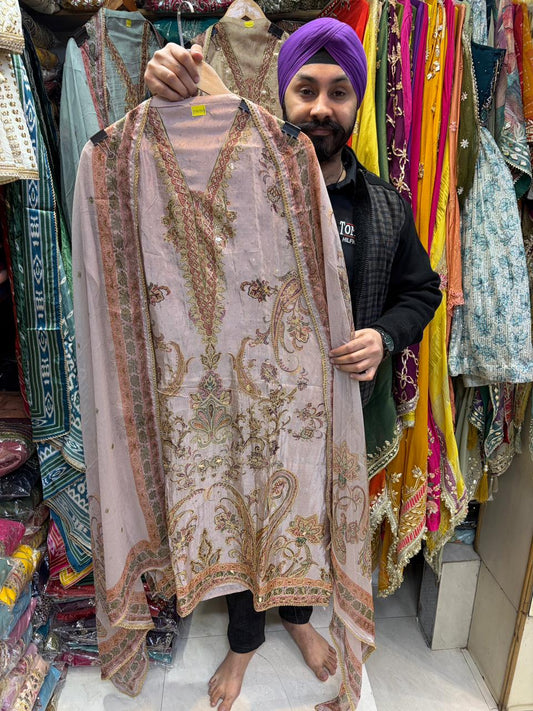 Soft Organza Silk Pakistani Floral Suits