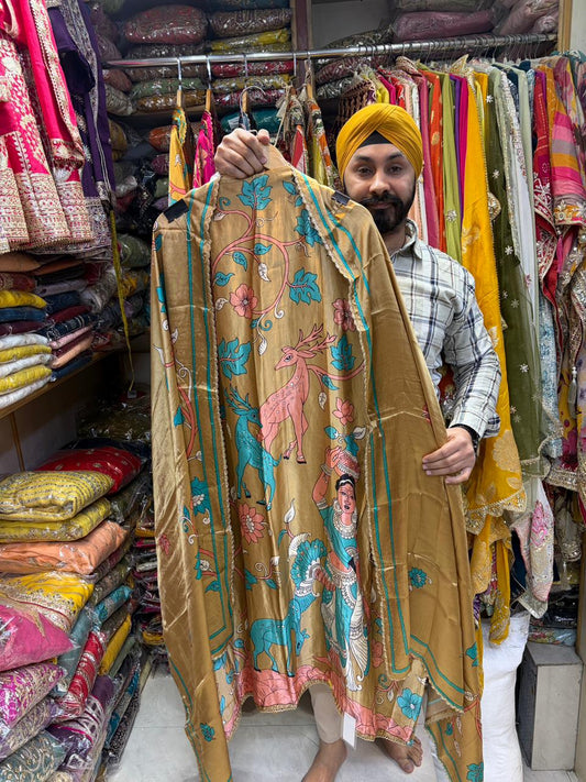 Gajji Silk Floral Print Dupatta Suit