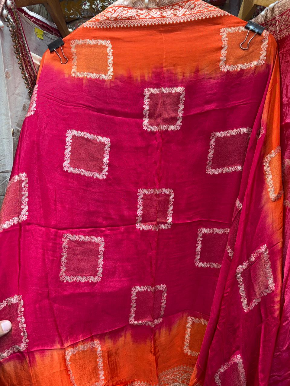 Shimmer with Dola silk Hand Embroidered Suit