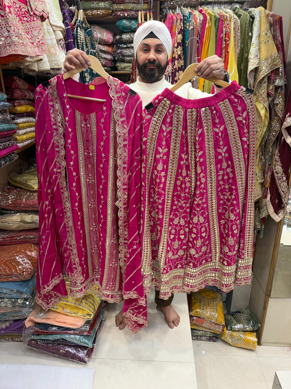 Pure Chinnon Zari Patra Beautiful Sharara