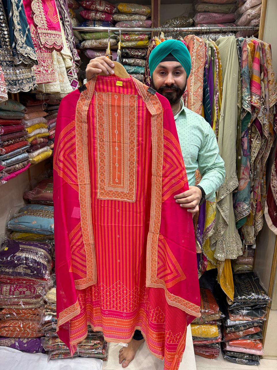 Pure Muslin Soft Organza Designer Dupatta  Suit