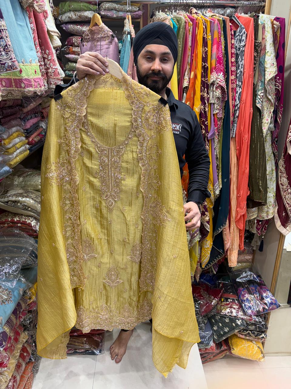 Crushed Shimmer Handwork Cutwork Design