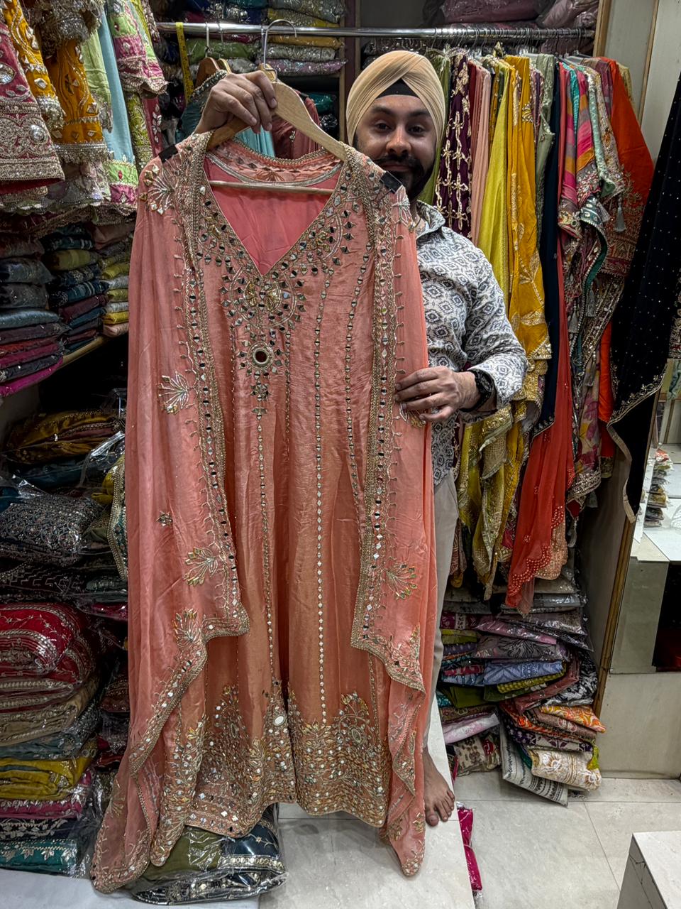 Hotseller Mirror Anarkali Suit