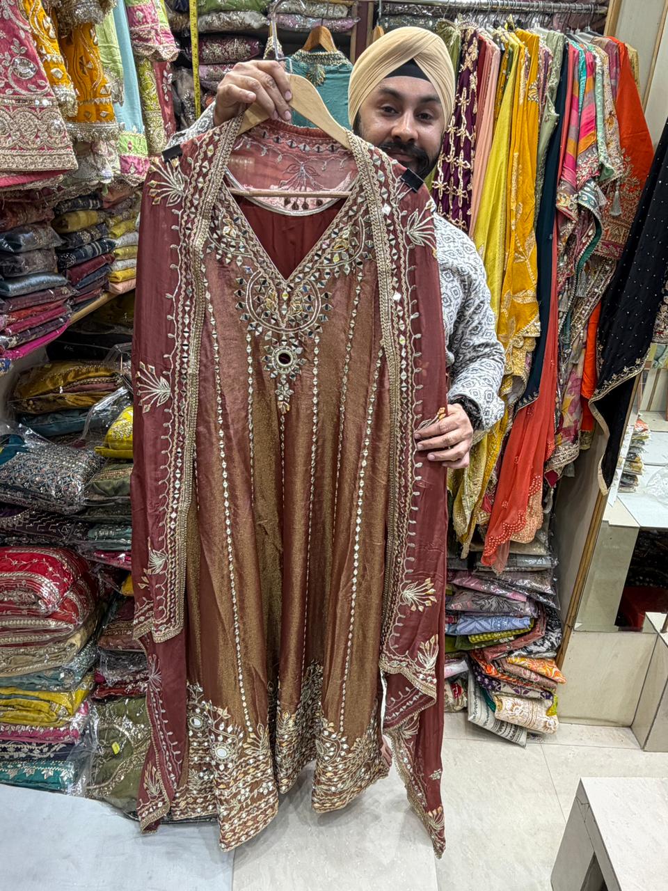 Hotseller Mirror Anarkali Suit