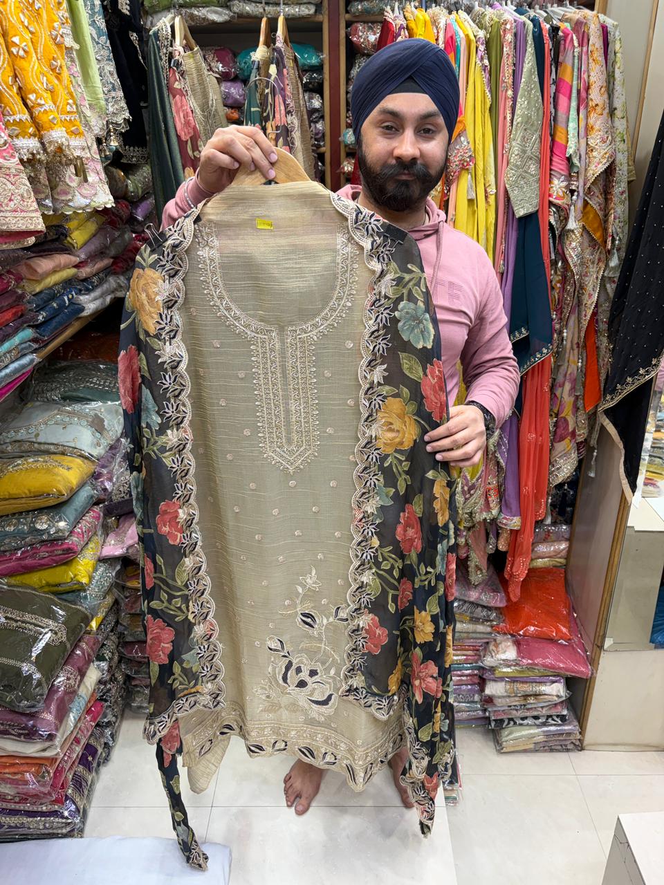 Ramazan Special Shimmer Pallachi Dupatta Suits