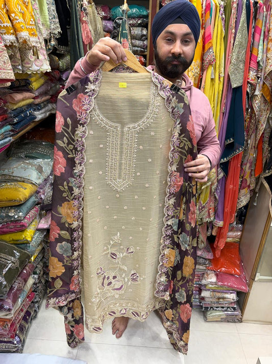 Ramazan Special Shimmer Pallachi Dupatta Suits