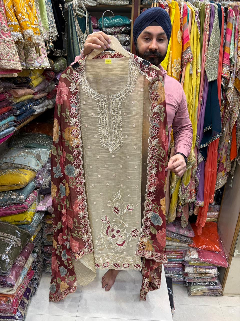 Ramazan Special Shimmer Pallachi Dupatta Suits