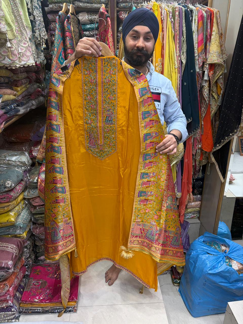Banarasi Weaving Position Dupatta Organza Shirt