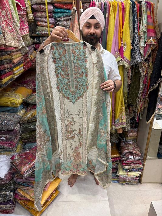 Pure Indian Crepe Zari Work Suits