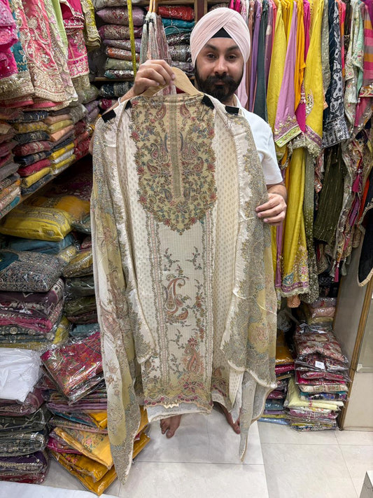 Pure Indian Crepe Zari Work Suits