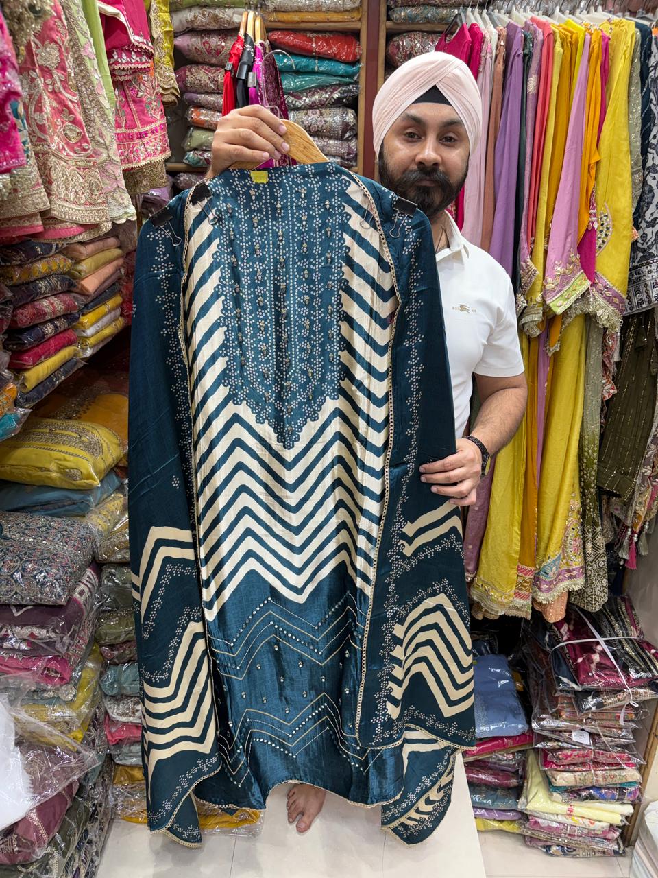 Gajji Striking Laheriya Print - Design no 11