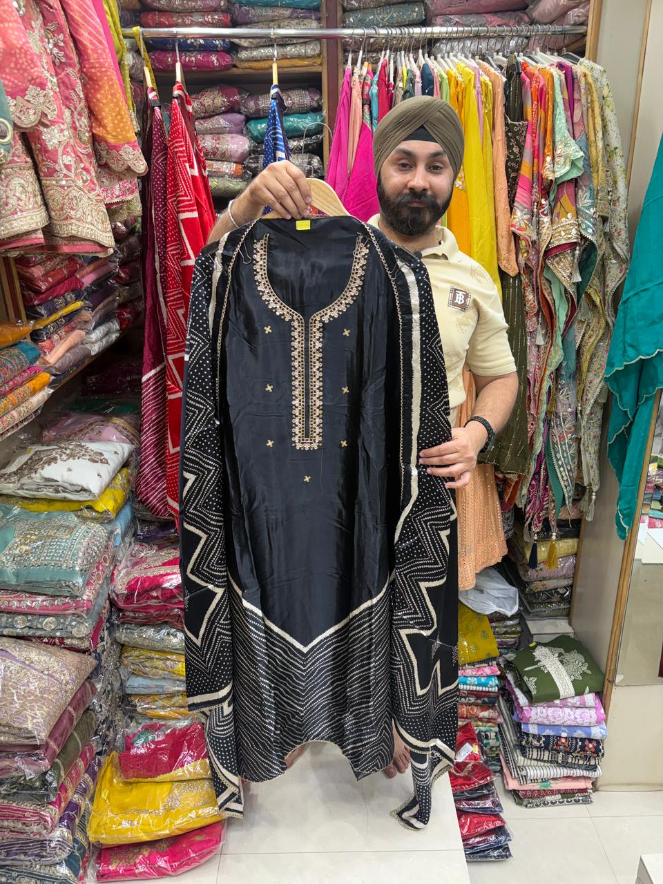 Gajji Vibrant Color Patra Neck - Design no 7