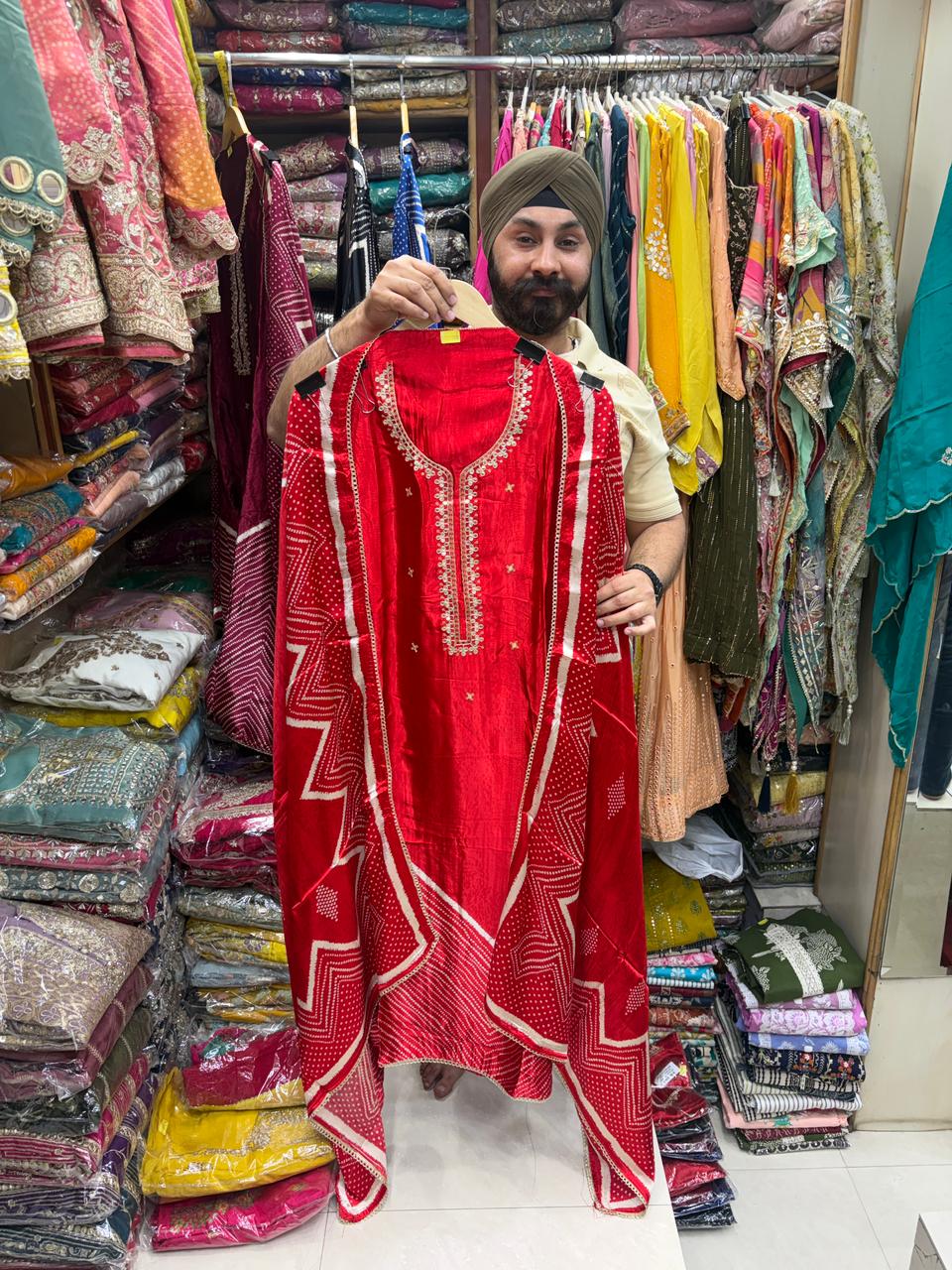 Gajji Vibrant Color Patra Neck - Design no 7