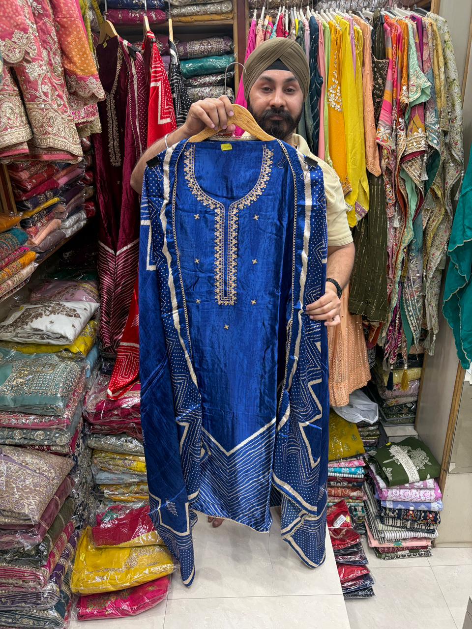 Gajji Vibrant Color Patra Neck - Design no 7