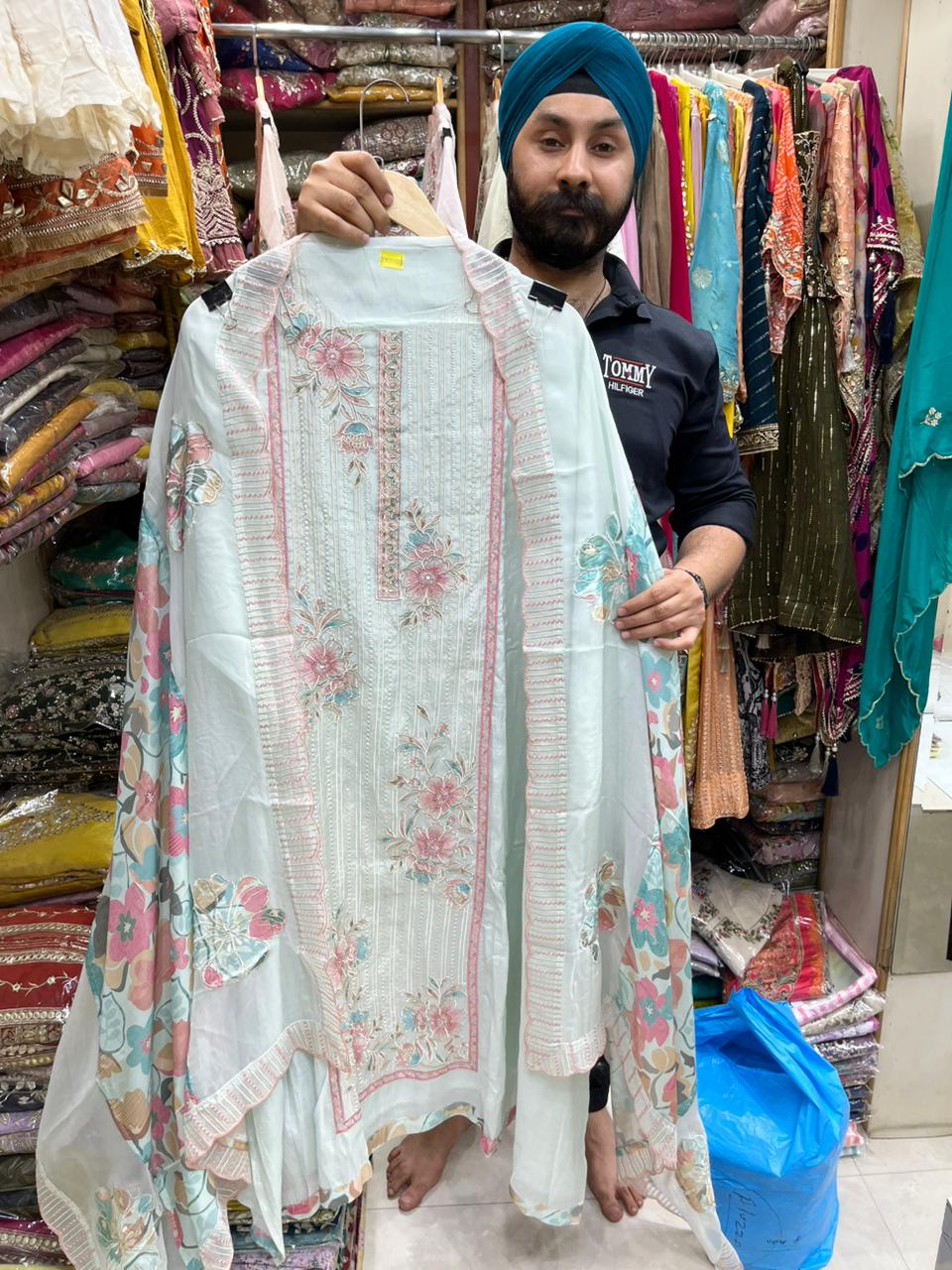 Mul Cotton with Designer Muslin Dupatta