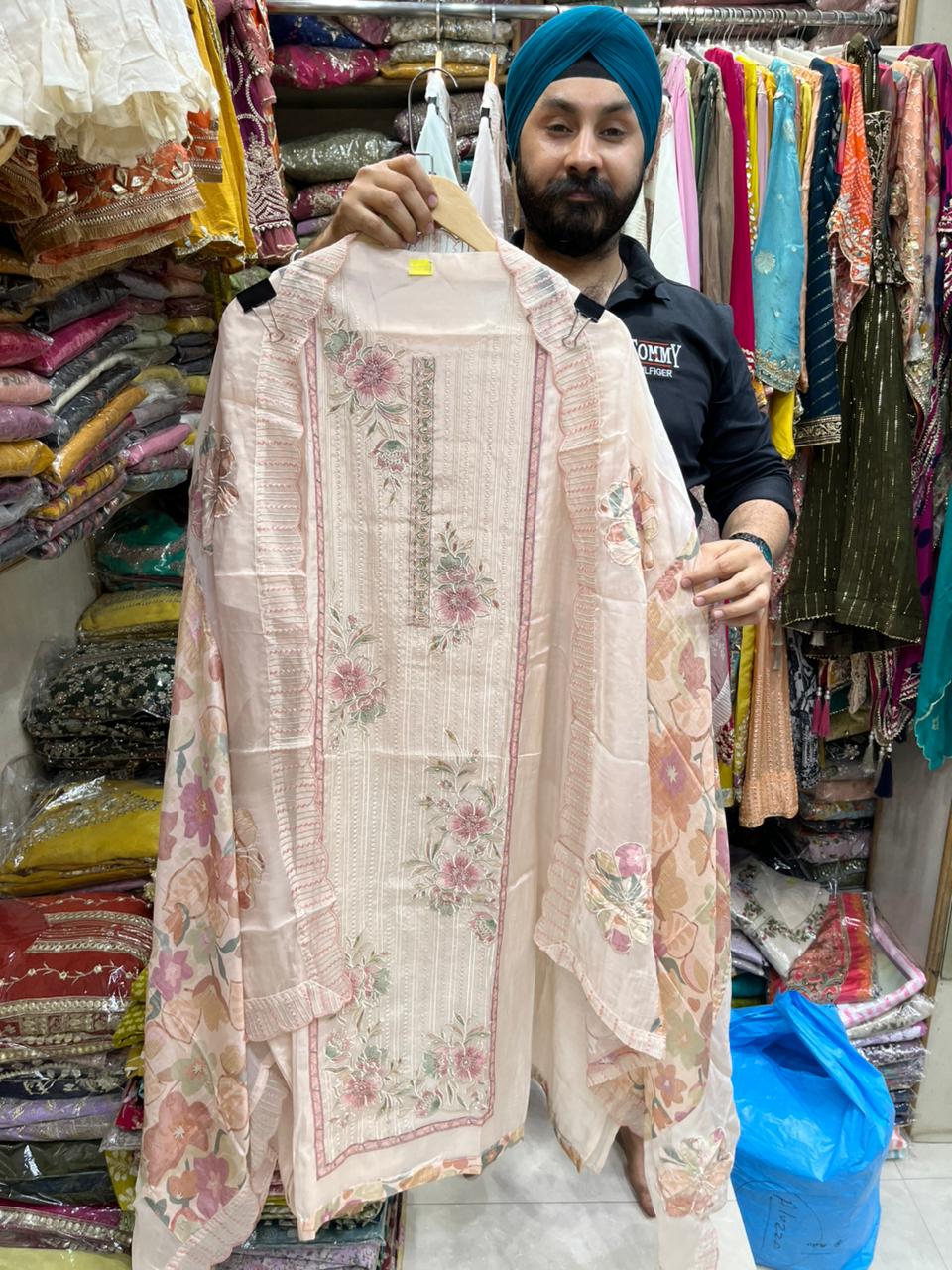 Mul Cotton with Designer Muslin Dupatta