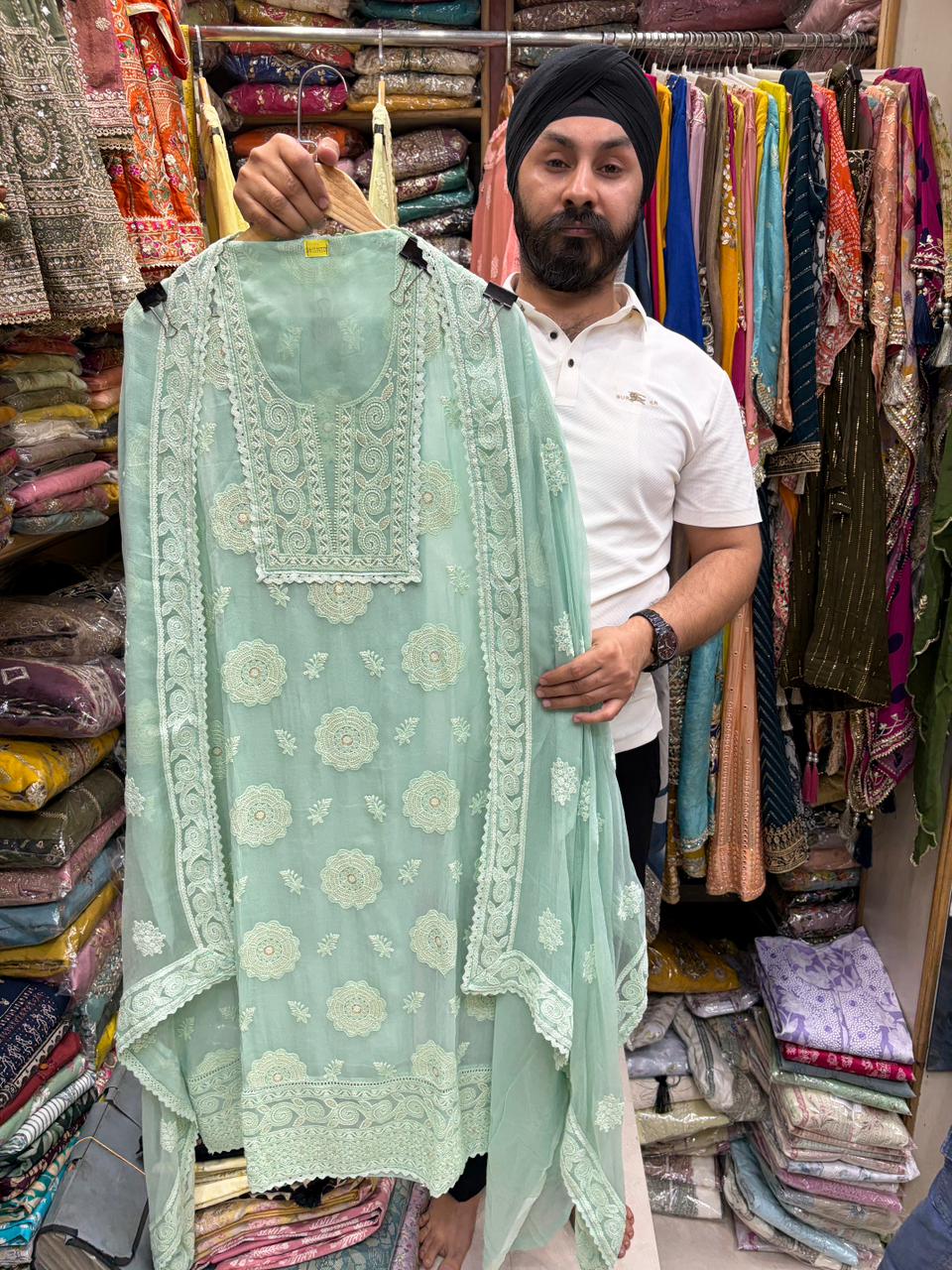 Lucknowi Chikankari Georgette Suit