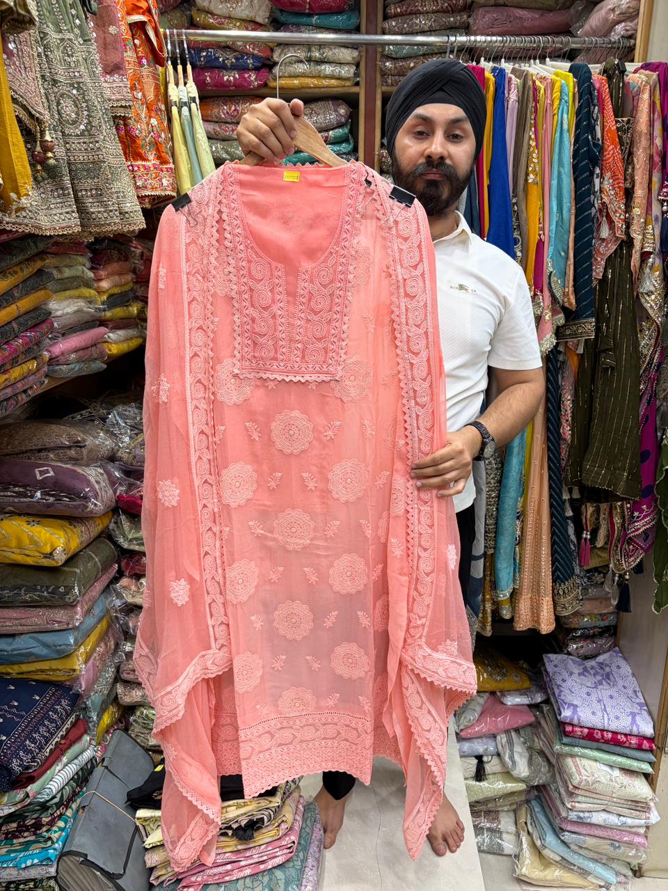 Lucknowi Chikankari Georgette Suit