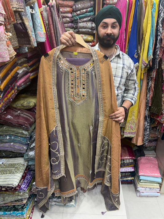 Shimmer Mirror Work Designer Dupatta - Mukaish work