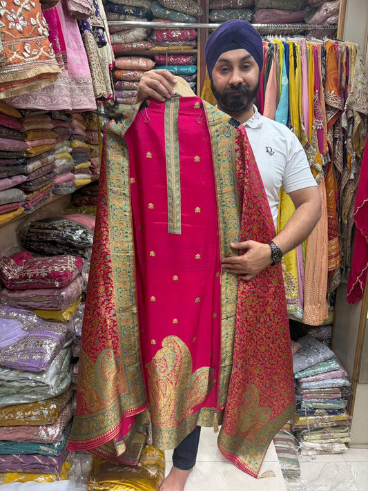 Pure Silk Position Print Banarsi Weaving Edition no 14