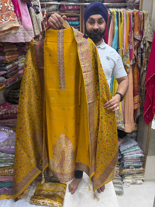 Pure Silk Position Print Banarsi Weaving Edition no 14