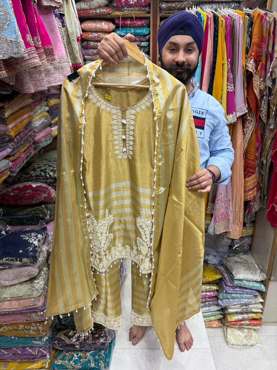 Pearl & Nalki Work Readymade Shimmer Pant