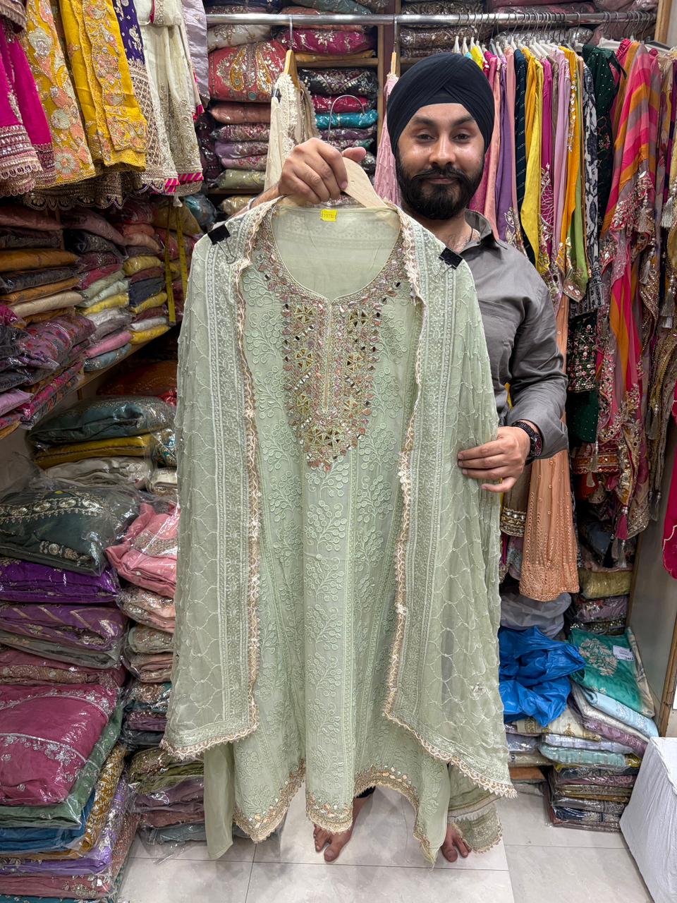 Summer Colors Applique Pakistani - Mirror Leather