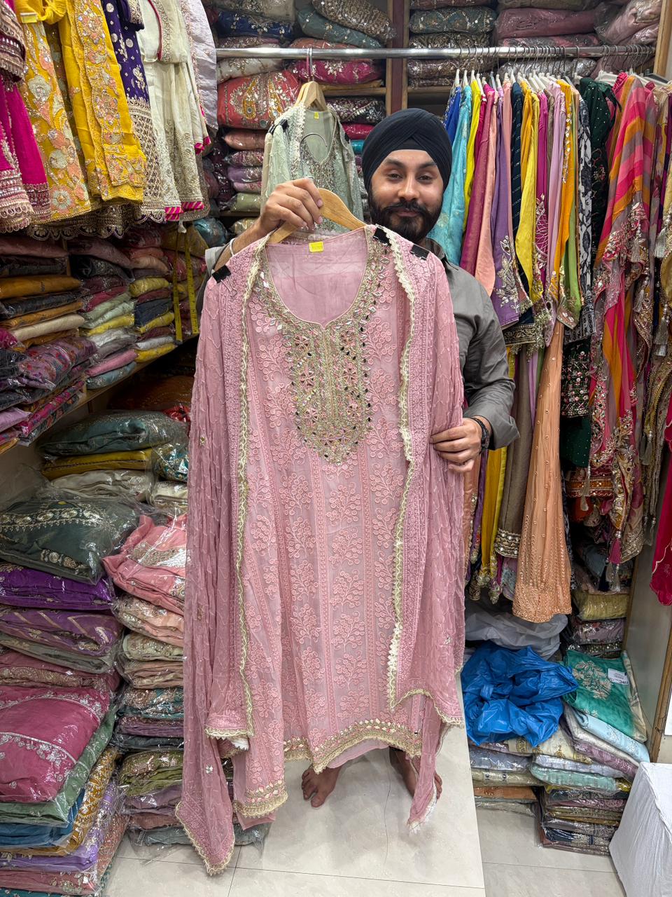 Summer Colors Applique Pakistani - Mirror Leather