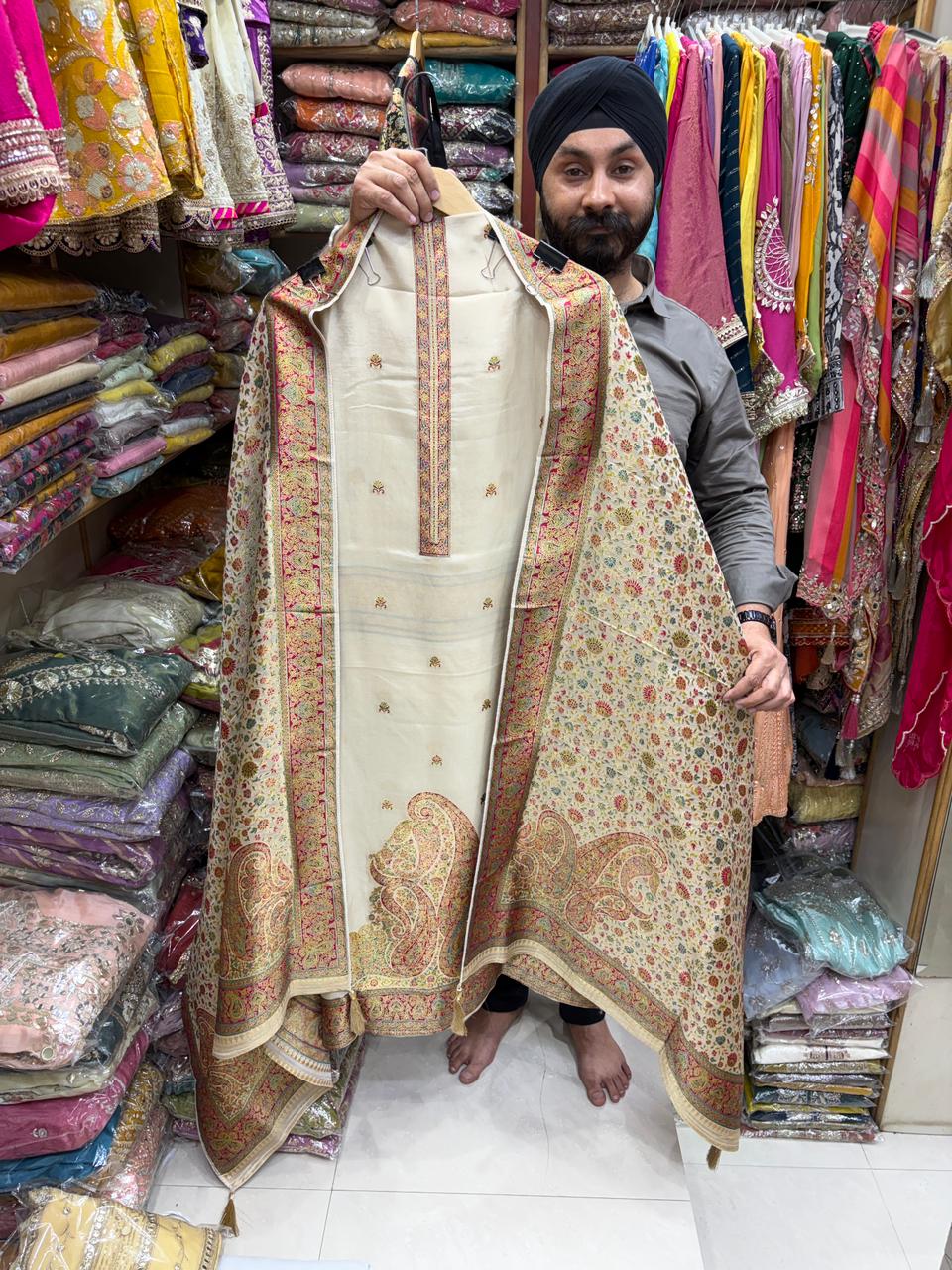 Pure Silk Position Print Banarsi Weaving Edition no 14