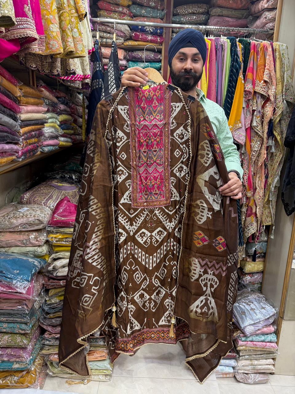 Patola Print Muslin Digital Suits