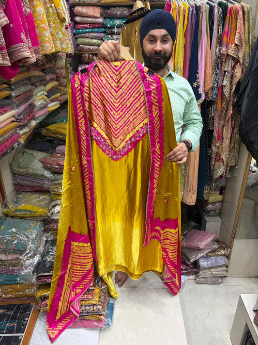 Gajji Silk Ikkat Print Choli Style No 2 - Mirror work