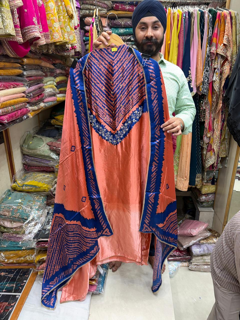 Gajji Bandhni & Ombrey Fusion - Design no 16