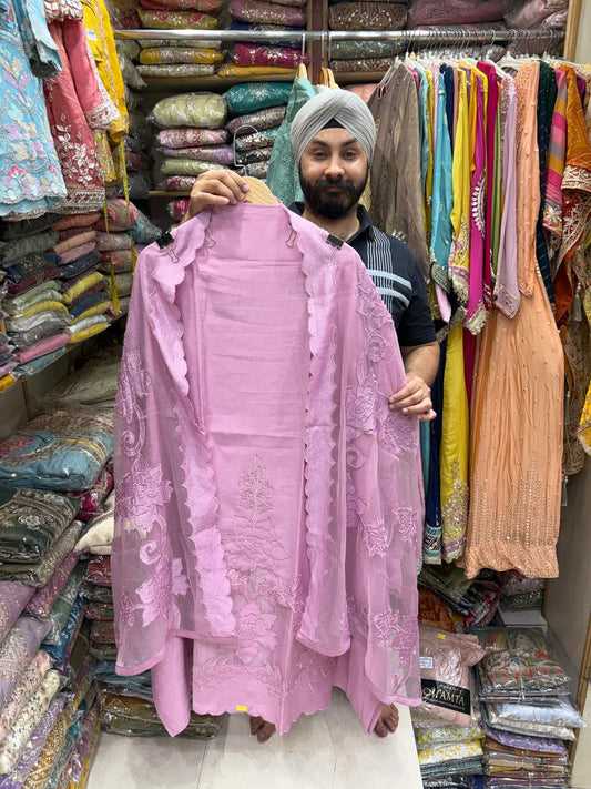 Most Viral Muslin Applique work