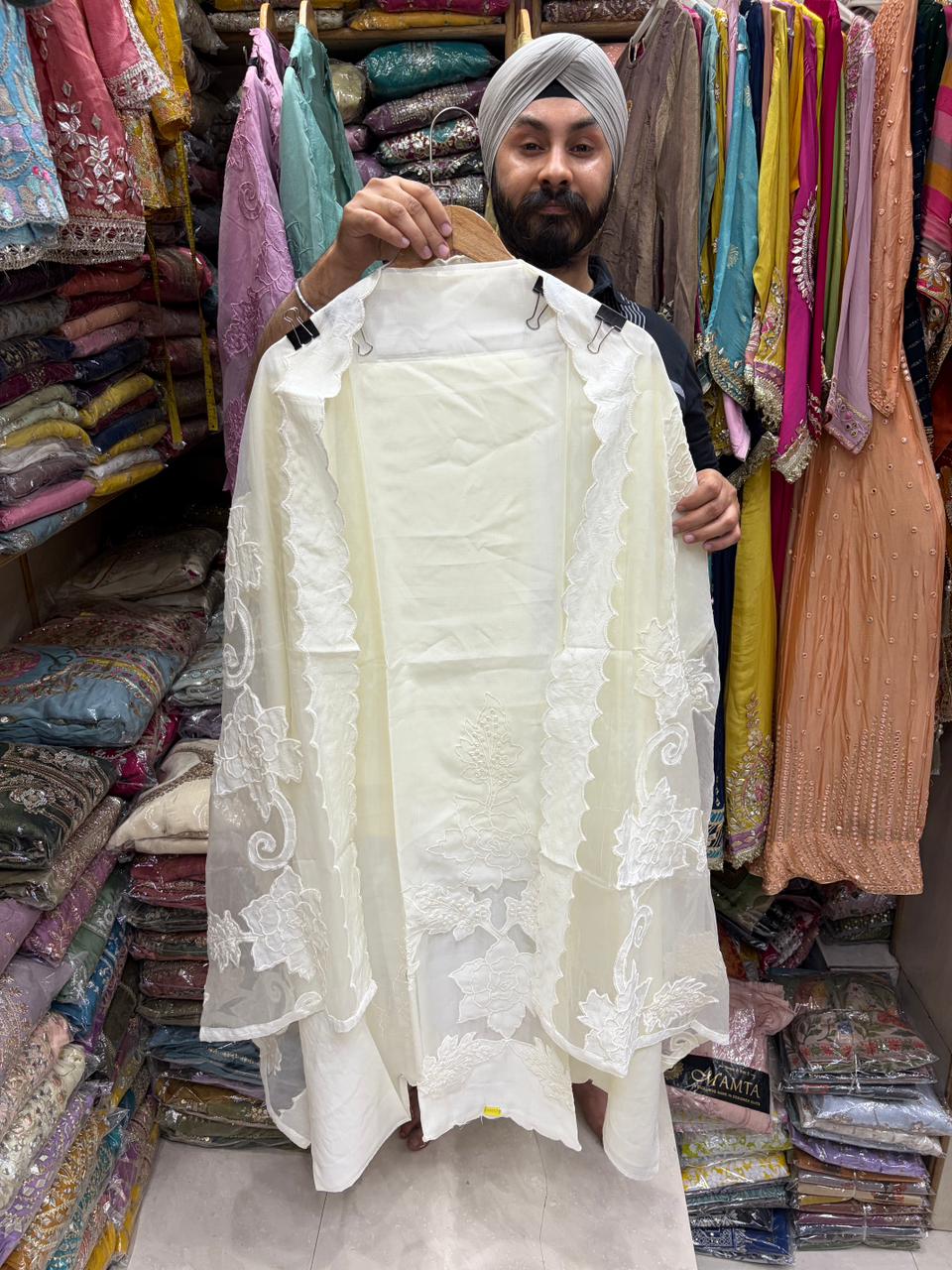 Most Viral Muslin Applique work