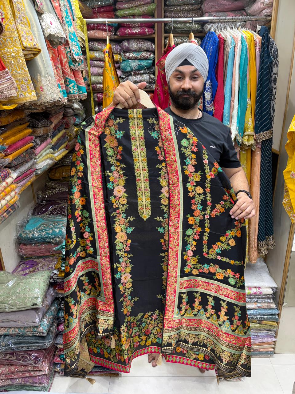 Pure Silk Jacquard Weave Position Print ( New Edition )