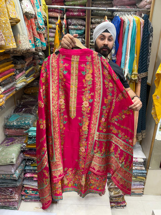 Pure Silk Jacquard Weave Position Print ( New Edition )