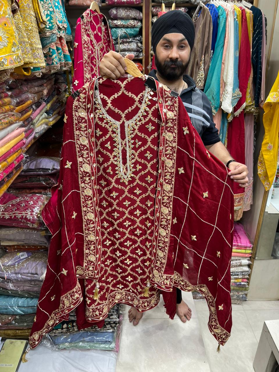 Royal Crepe Gotta Zari Suits - ( Bridal Wear )