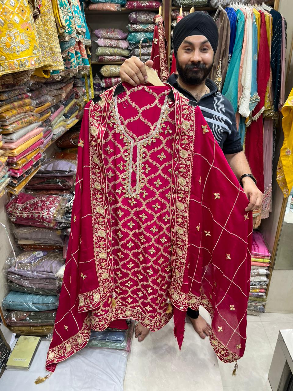 Royal Crepe Gotta Zari Suits - ( Bridal Wear )