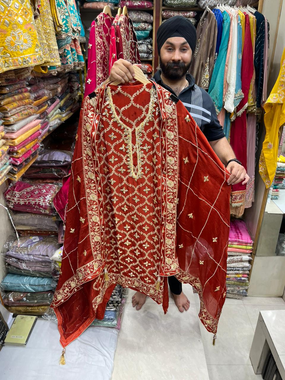 Royal Crepe Gotta Zari Suits - ( Bridal Wear )
