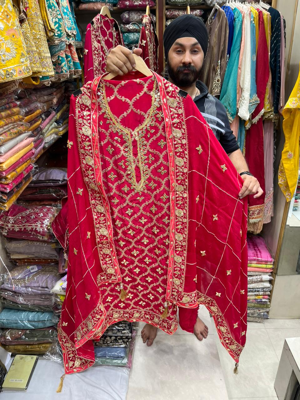 Royal Crepe Gotta Zari Suits - ( Bridal Wear )