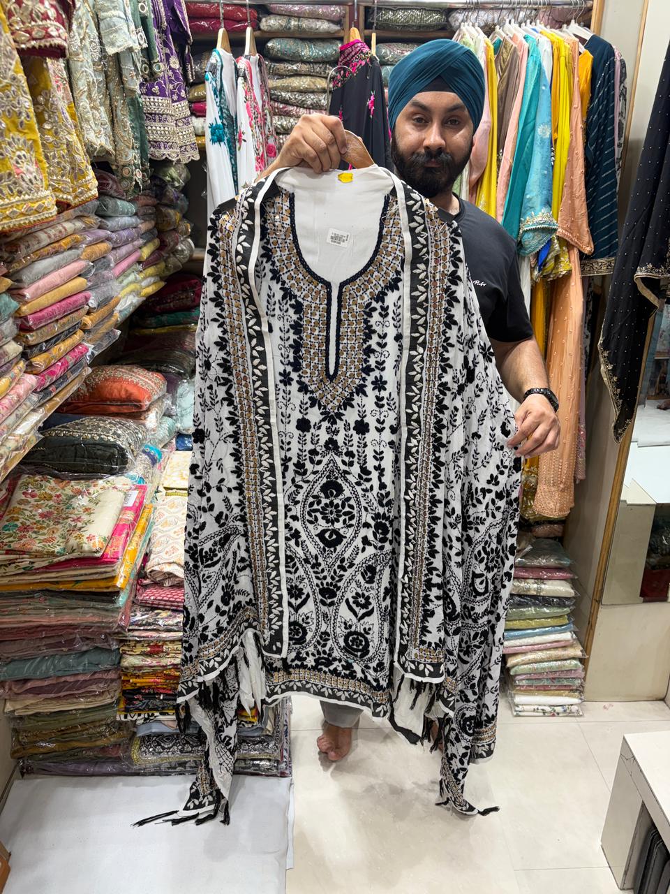 Georgette Hand Embroidered Phulkari Suits