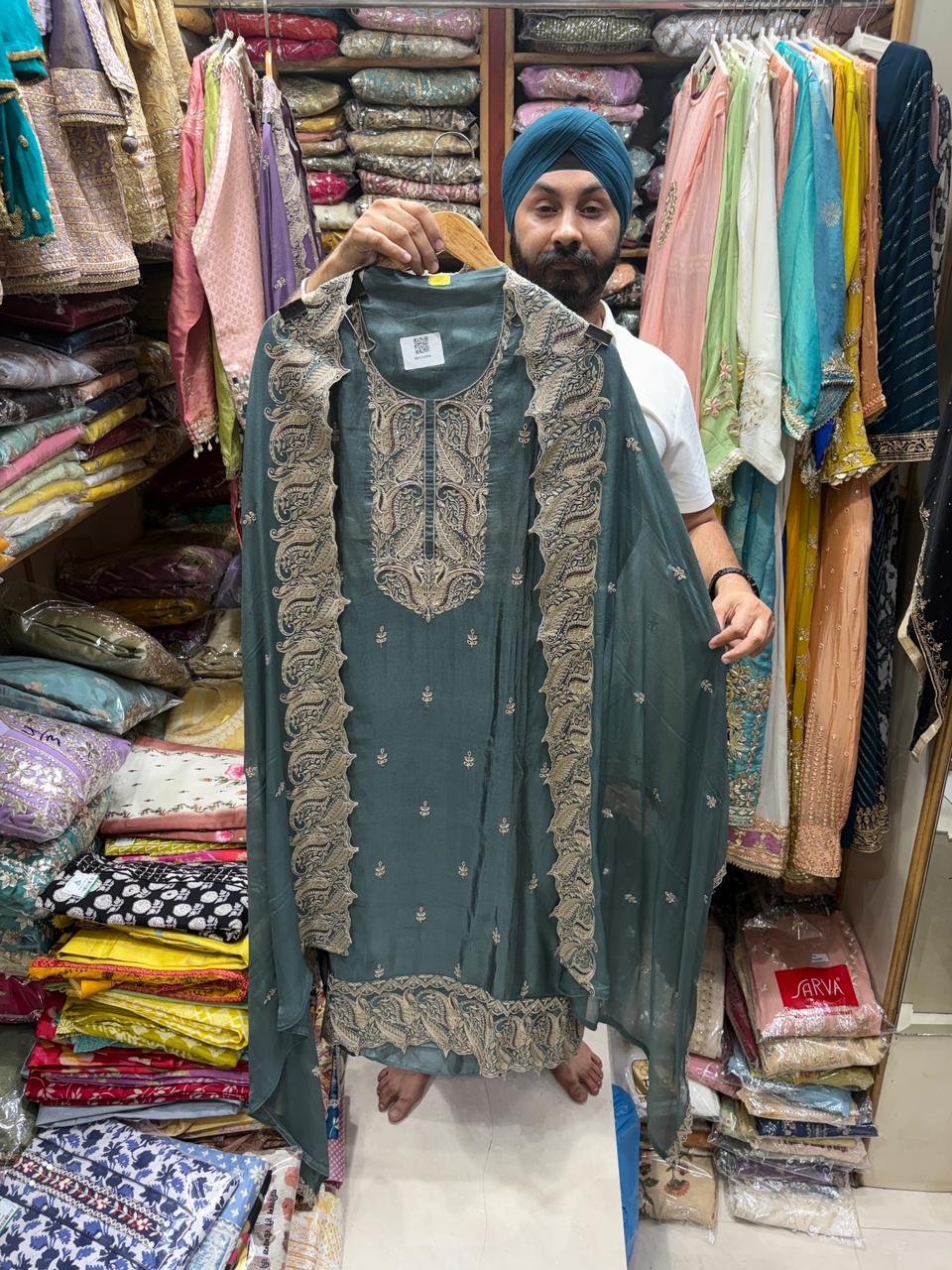 Summer Edition Opada Border Dupatta - Zari sequins