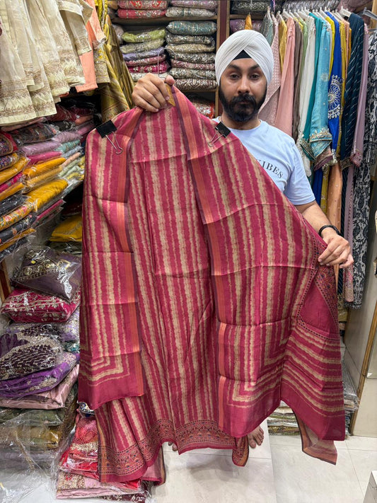 Maheshwari Handloom Suit - Shibori Print Dupatta